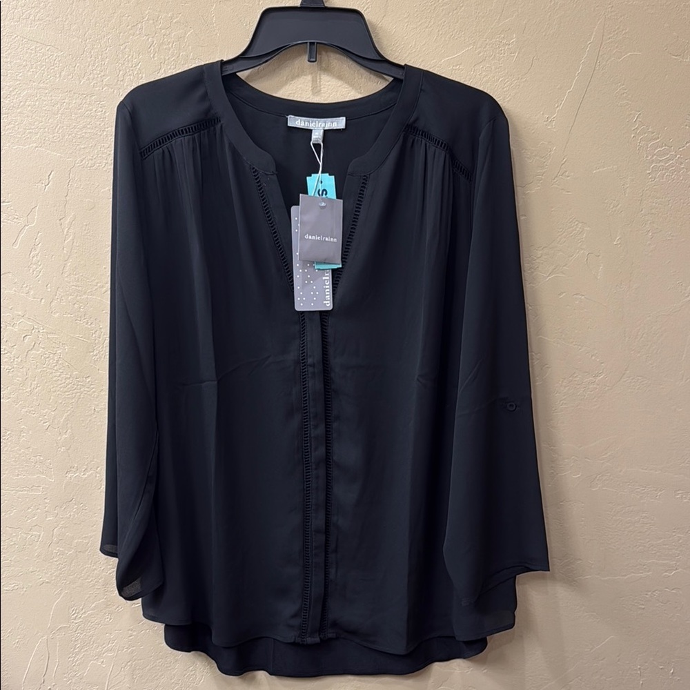 Daniel Rainn Black Blouse Elegant Top